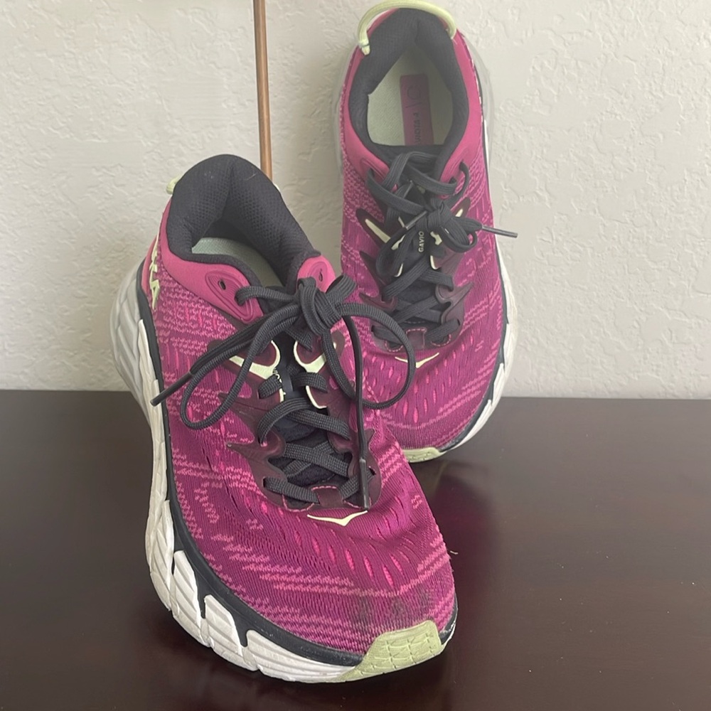 Women HOKA running shoes.